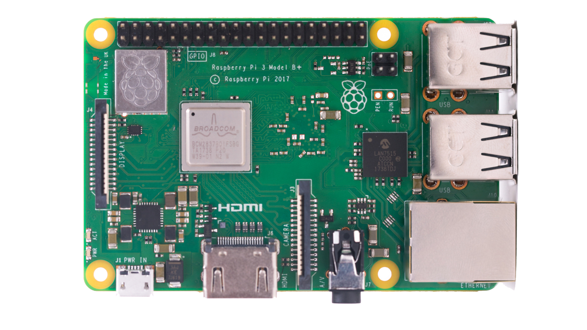 Raspberry pi размеры. Raspberry pi 3 model b+. em542s.
